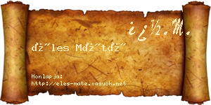 Éles Máté névjegykártya